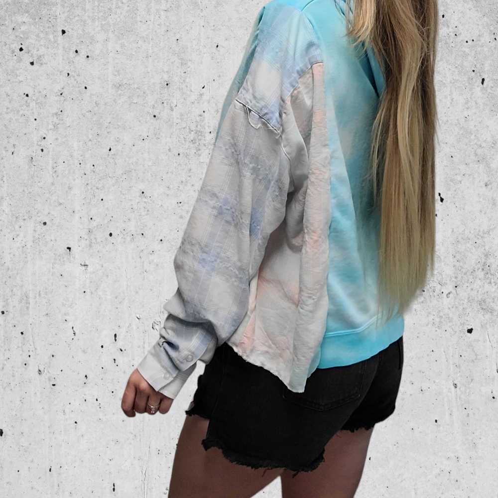Custom tie dye nike hoodie x plaid - Picture 4 of 6